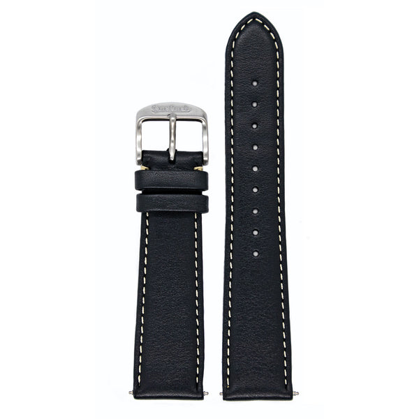 PIONEER 417 ES 42 mm calf leather strap black without rivets (21 mm)