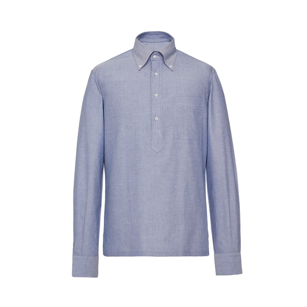 Mid Blue Stretch Oxford Popover Shirt